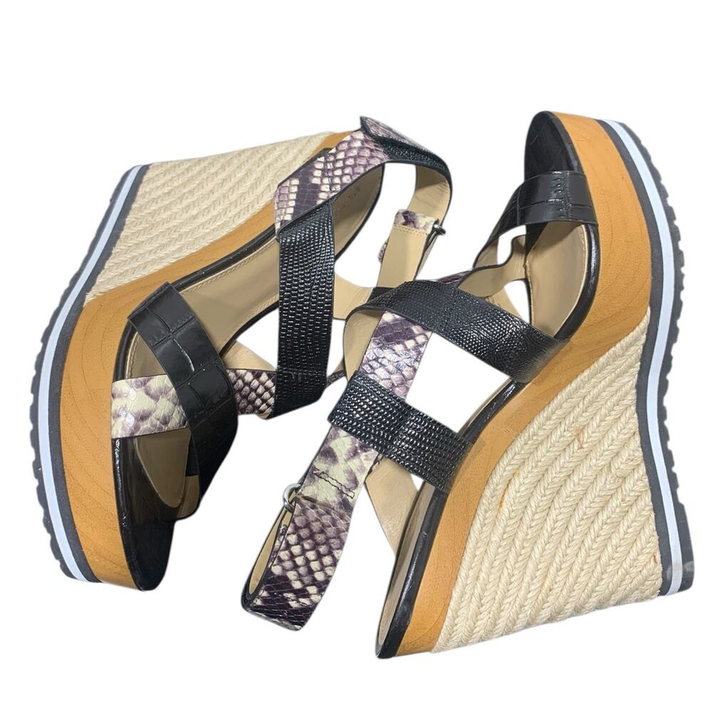 Michael Michael Kors Snakeskin Espadrill Wedges SZ 9 - Picture 6 of 8